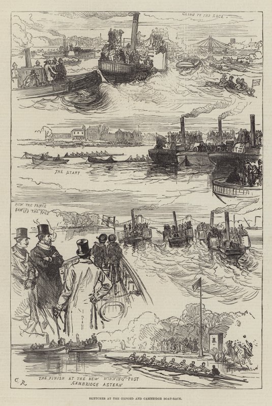 Skisser på Oxford och Cambridge Boat-Race av Sir John Charles Robinson