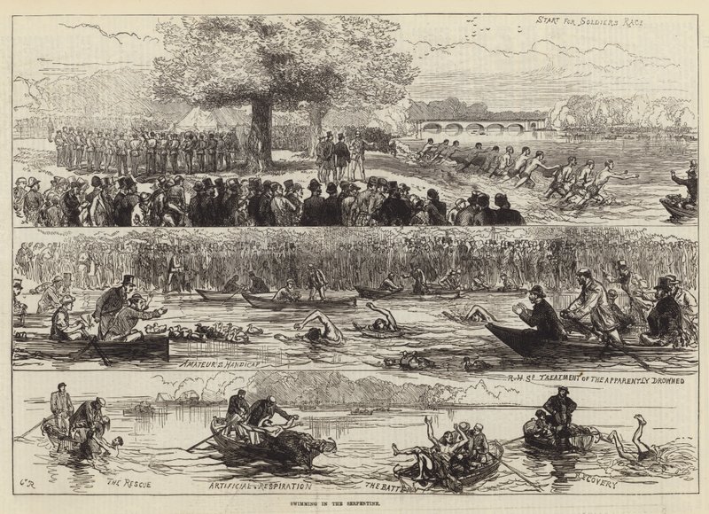 Simning i Serpentine av Sir John Charles Robinson