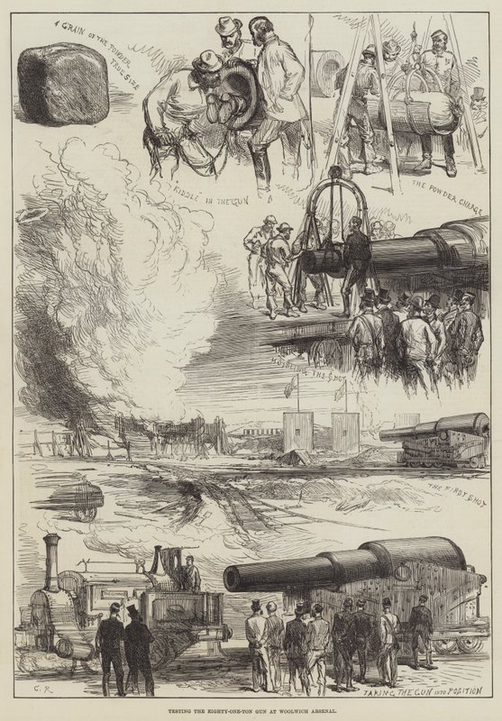 Testar 81-tonspistolen i Woolwich Arsenal av Sir John Charles Robinson