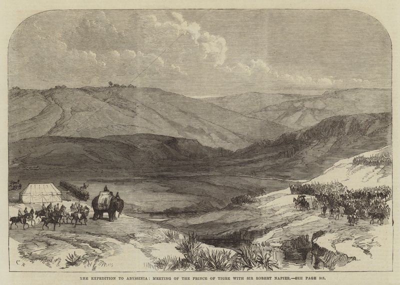 Expeditionen till Abessinien, möte mellan prinsen av Tigre med Sir Robert Napier av Sir John Charles Robinson