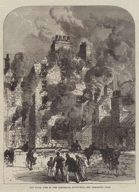 Den dödliga branden i Canongate, Edinburgh av Sir John Charles Robinson
