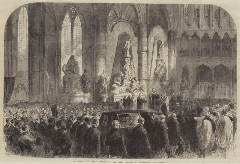 Lord Palmerstons begravning i North Transept av Westminster Abbey av Sir John Charles Robinson
