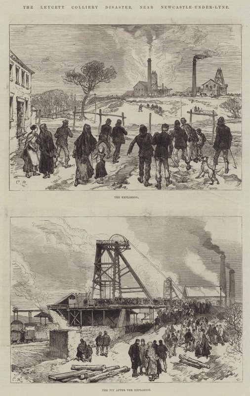 Leycett Colliery Disaster, nära Newcastle-under-Lyne av Sir John Charles Robinson