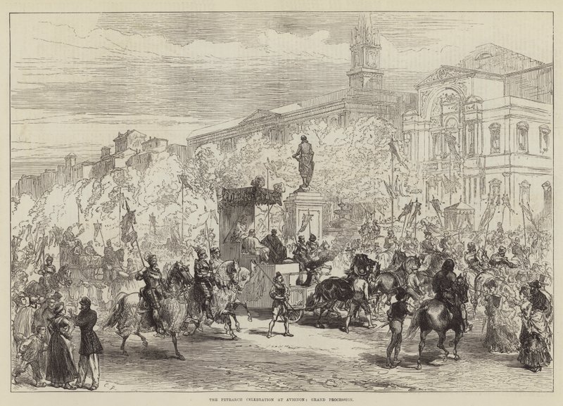 Petrarchs firande i Avignon, stor procession av Sir John Charles Robinson