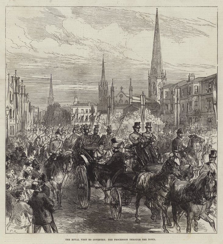 Det kungliga besöket i Coventry, processionen genom staden av Sir John Charles Robinson