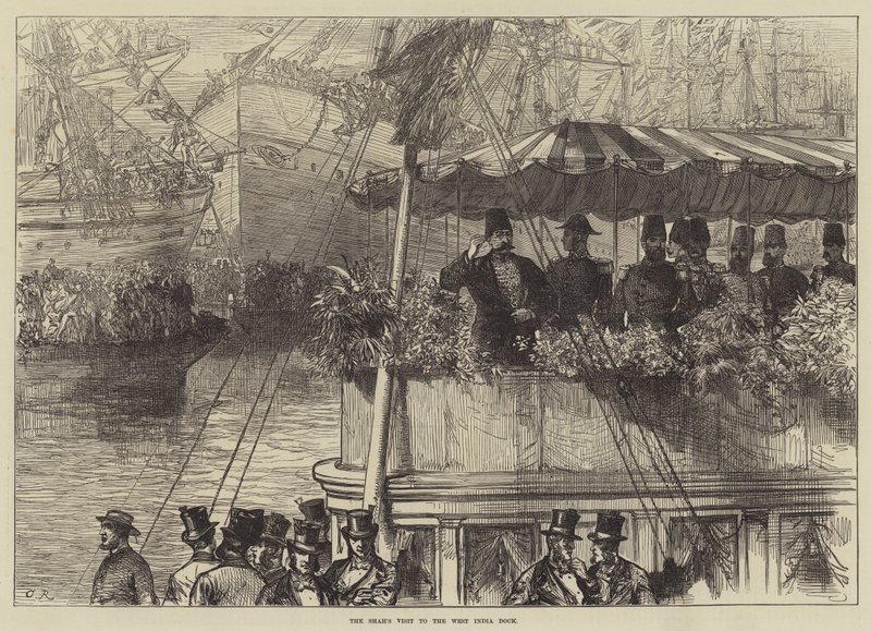 Shahens besök vid West India Dock av Sir John Charles Robinson
