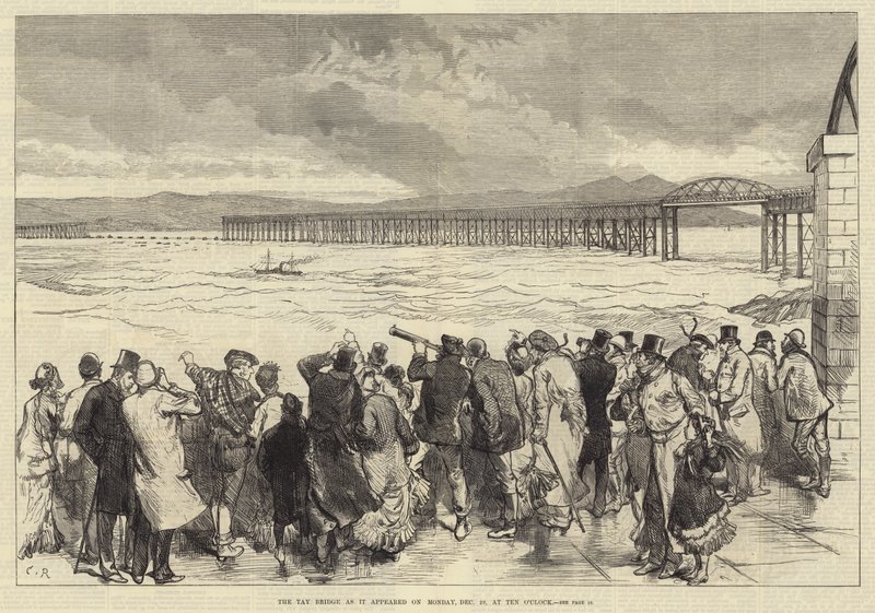 Tay-bron som den såg ut måndagen den 29 december klockan tio av Sir John Charles Robinson