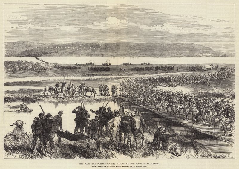 Kriget, ryssarnas passage av Donau, vid Simnitza av Sir John Charles Robinson