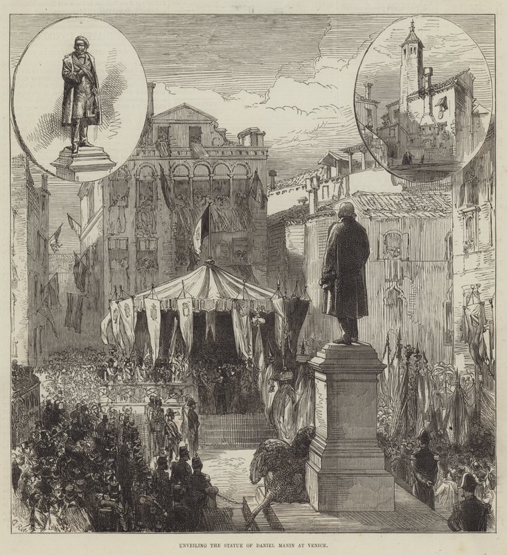 Avtäckning av statyn av Daniel Manin i Venedig av Sir John Charles Robinson