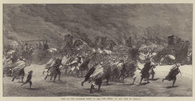 Besök av Lord Clarence Paget i Suezkanalen, på vägen till Ismailia av Sir John Charles Robinson