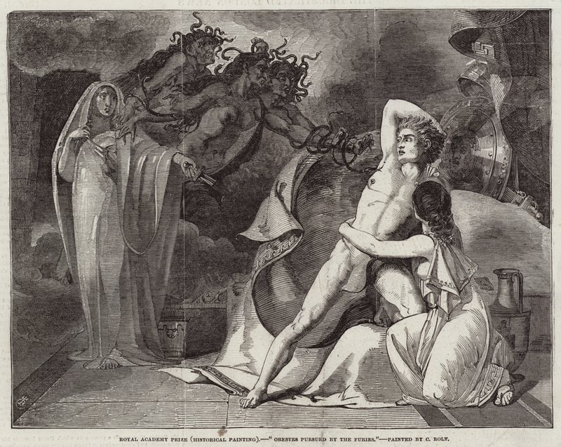Royal Academy Prize (historisk målning), Orestes förföljd av furierna. av Charles Rolt