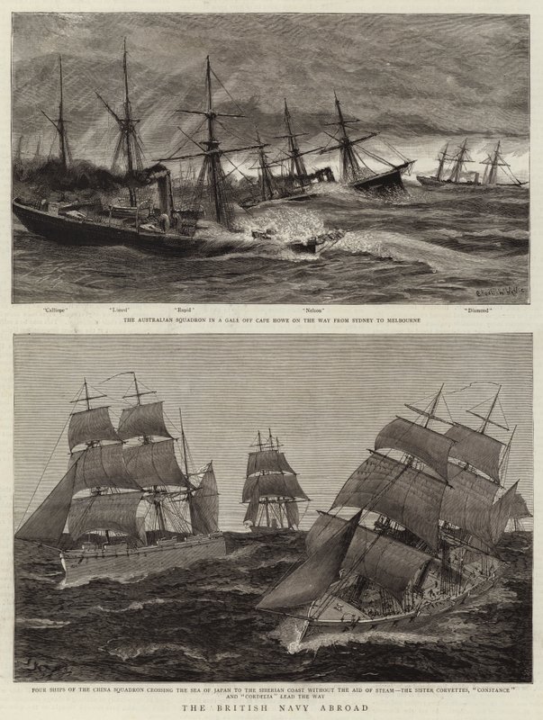 Den brittiska flottan utomlands av Charles William Wyllie