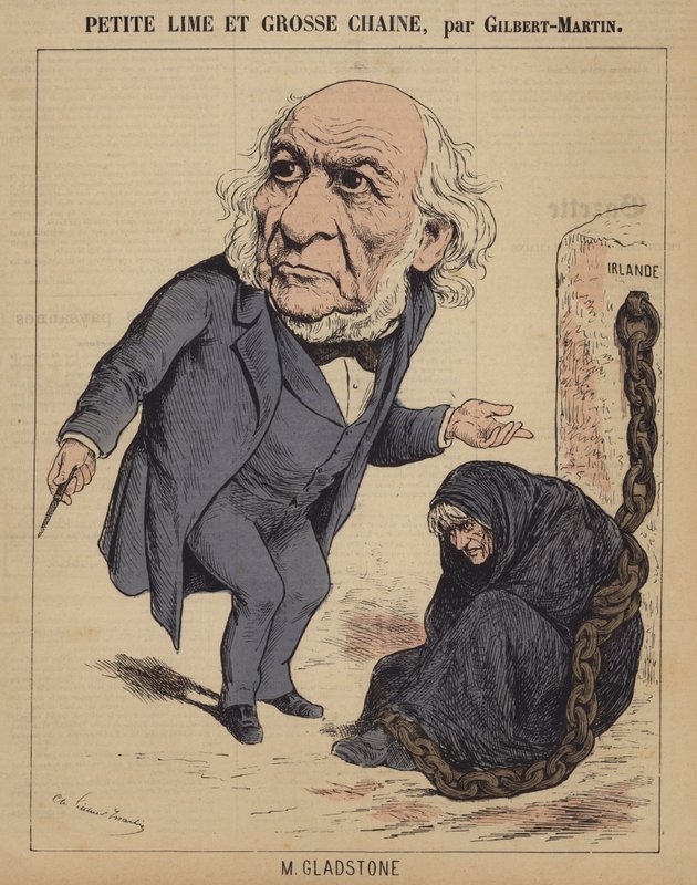 Liten fil och stor kedja (färgad gravyr) av Charles (after) Gilbert Martin