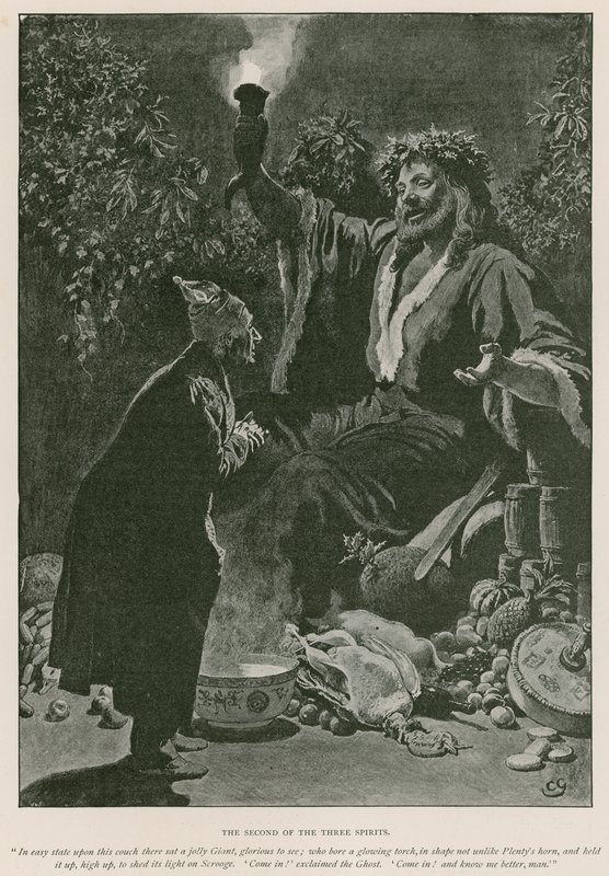 Illustration för A Christmas Carol av Charles Dickens (litho) av Charles (after) Green