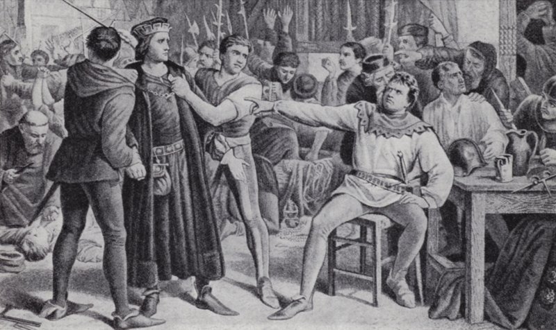 Lord Saye och Sele, på väg att halshuggas i Jack Cades uppror av Charles (after) Lucy