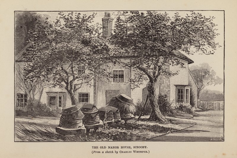 Den gamla herrgården, Scrooby (litografi) av Charles (after) Whymper