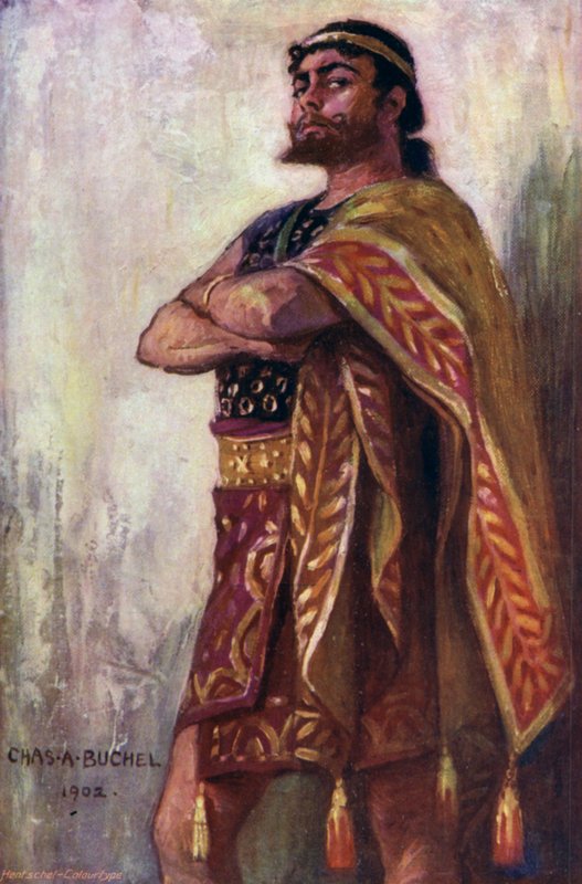 Antinous, Mr Oscar Asche (färg litho) av Charles A. Buchel