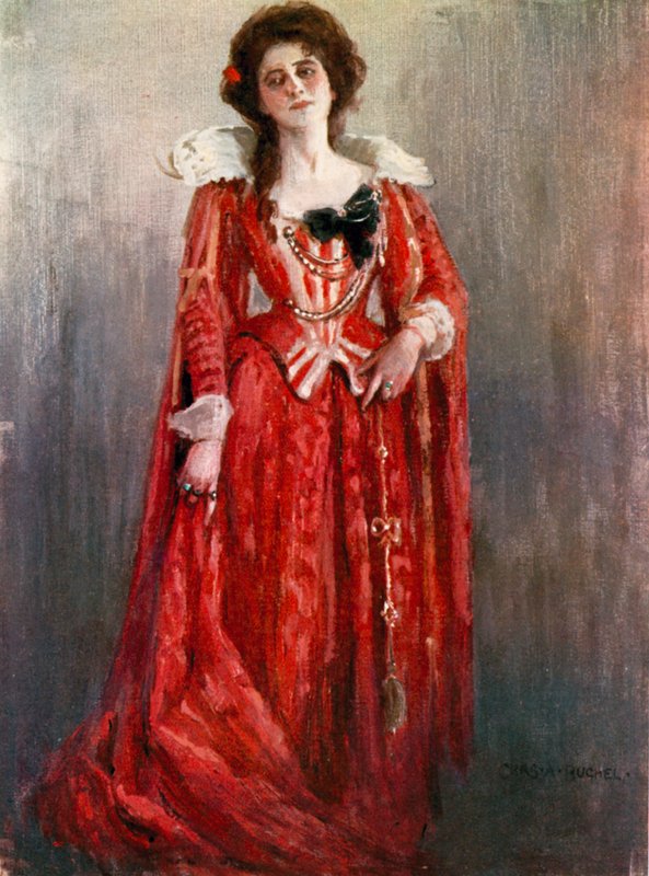Tolfte natten: Grevinnan Olivia, Miss Maud Jeffries (färg litho) av Charles A. Buchel