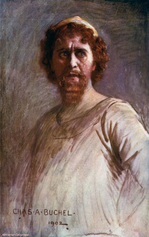 Ulysses, Mr Tree, Akt I, Scen 2 (färg litho) av Charles A. Buchel