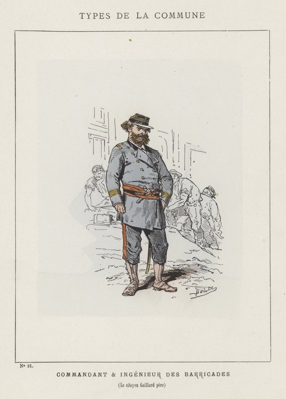 Barrikadernas befälhavare och ingenjör, medborgare Gaillard pere av Charles Albert d Arnoux Bertall