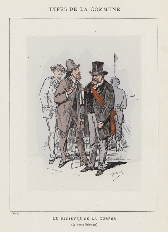 Krigsministern, medborgaren Delescluze av Charles Albert d Arnoux Bertall
