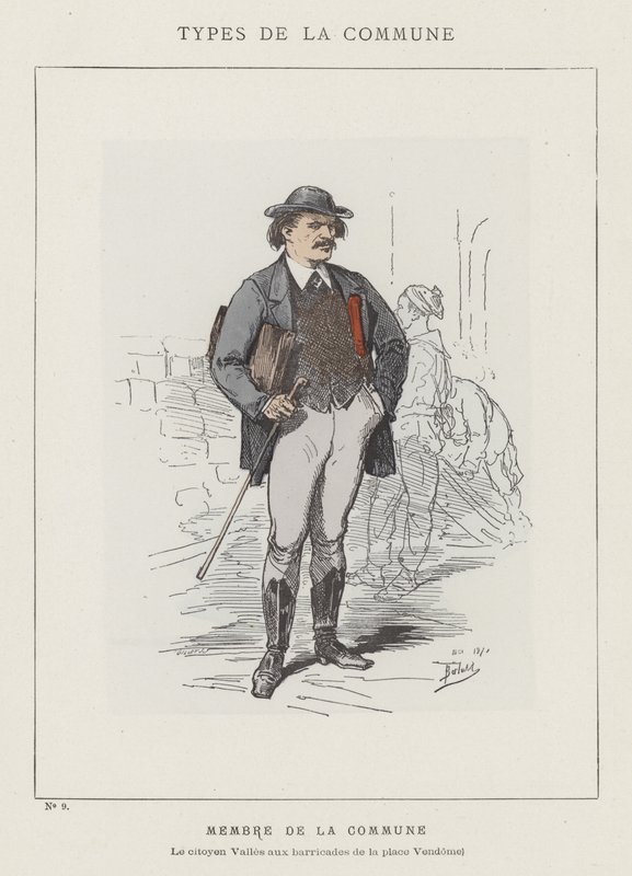 Medlem av kommunen, Citizen Valles vid barrikaderna på Place Vendome av Charles Albert d Arnoux Bertall
