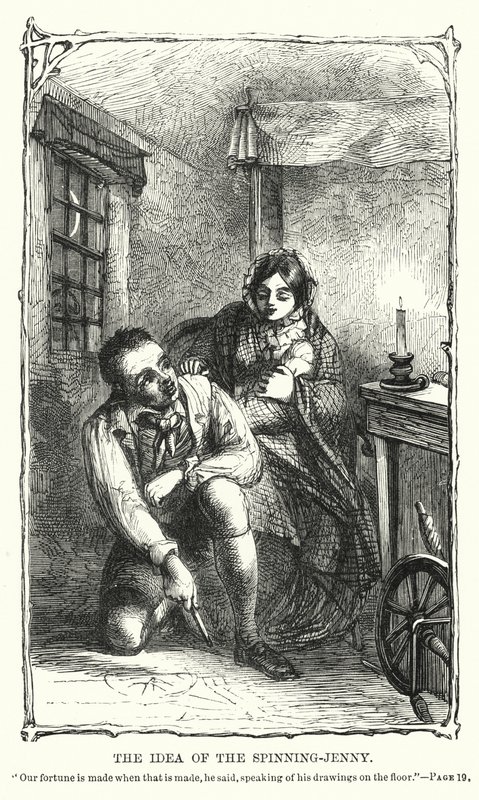 Idén med spinning-jenny (gravyr) av Charles Altamont Doyle