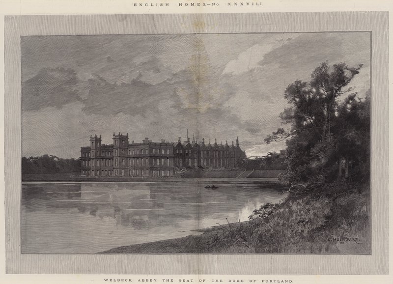 English Homes, Welbeck Abbey, säte för hertigen av Portland av Charles Auguste Loye