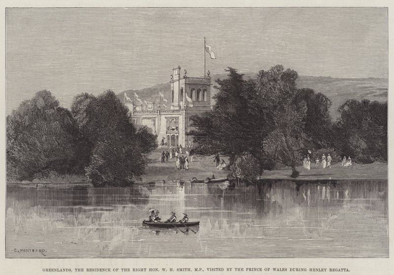 Greenlands, residenset för parlamentsledamoten W H Smith, besökt av prinsen av Wales under Henley Regatta. av Charles Auguste Loye