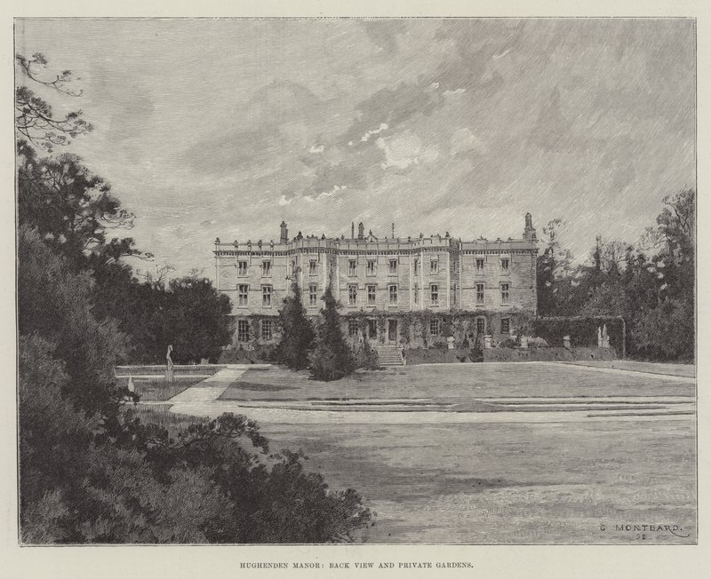Hughenden Manor, Back View och Private Gardens av Charles Auguste Loye