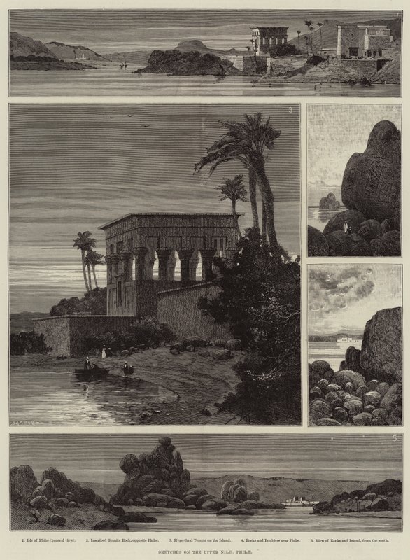 Skisser på övre Nilen, Philae av Charles Auguste Loye