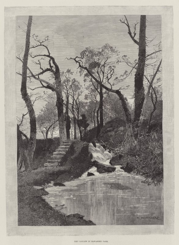 Kaskaden i Hawarden Park av Charles Auguste Loye