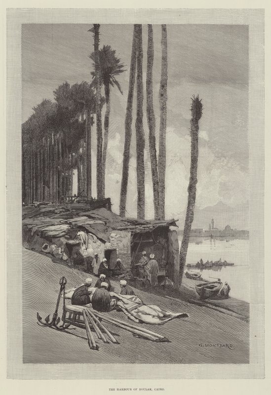 Hamnen i Boulak, Kairo av Charles Auguste Loye