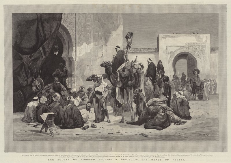 Marockos sultan sätter ett pris på rebellernas huvuden av Charles Auguste Loye