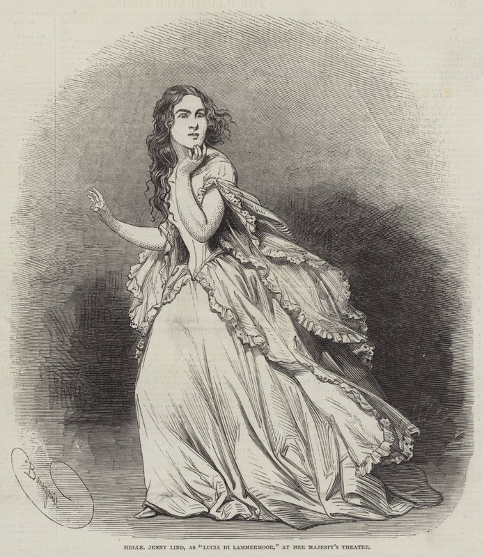 Mademoiselle Jenny Lind, som Lucia di Lammermoor, på Her Majesty