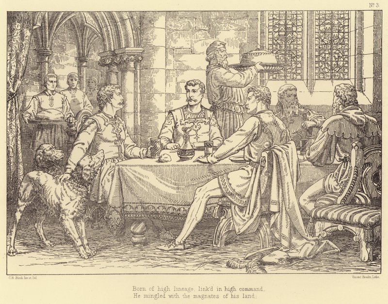 Illustration för Lara, A Tale av Lord Byron (gravyr) av Charles Bell Birch