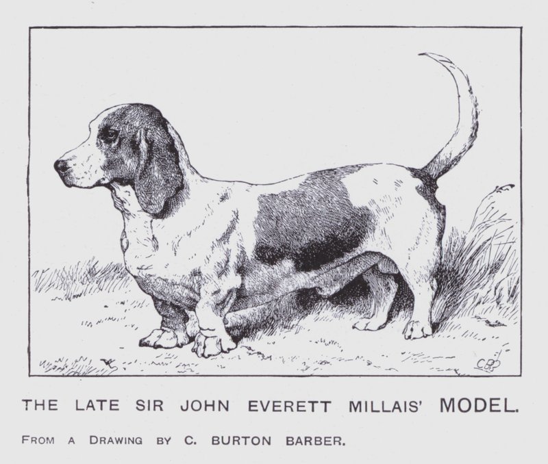 Den sene Sir John Everett Millais modell (färg litho) av Charles Burton (after) Barber