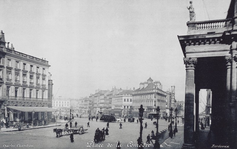 Bordeaux: Place de la Comedie (svartvitt foto) av Charles Chambon