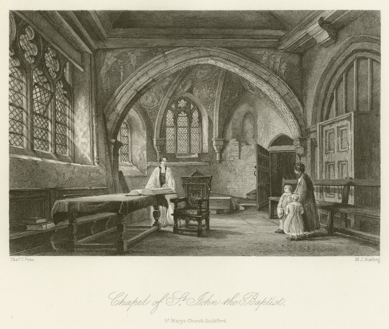 St John the Baptists kapell, St Marys Church Guildford av Charles Claude Pyne