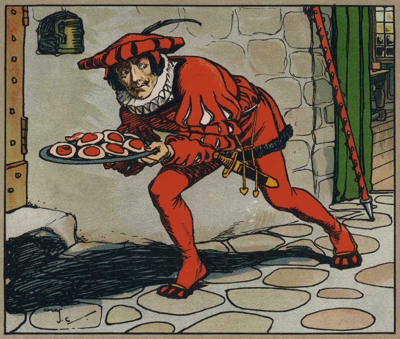 Han stal dessa tårtor (färg litho) av Charles Crombie
