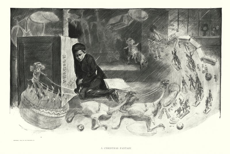 En julfantasi (litografi) av Charles Dana Gibson