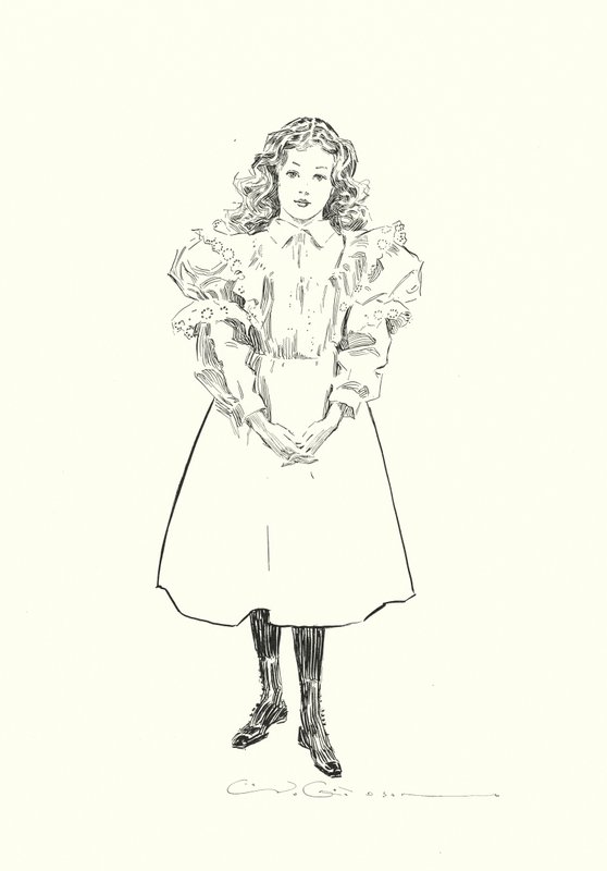 En liten amerikansk flicka (litografi) av Charles Dana Gibson