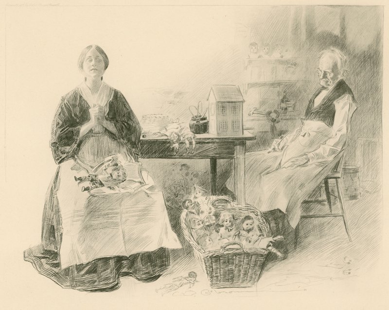 Caleb Plummer och hans dotter av Charles Dana Gibson