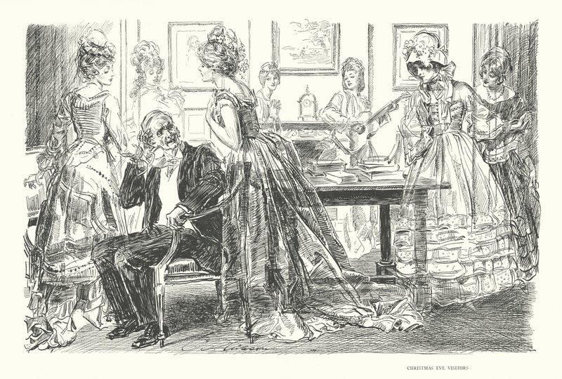Besökare på julafton (litografi) av Charles Dana Gibson