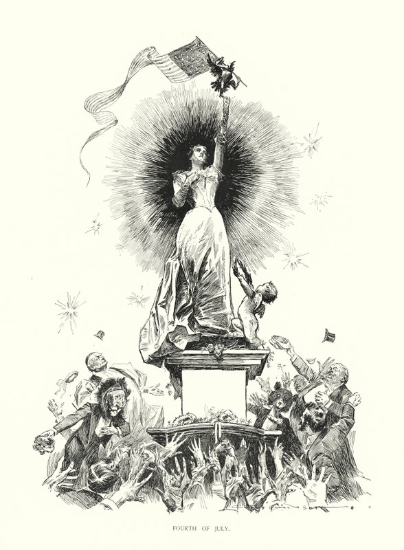 Fjärde juli (litografi) av Charles Dana Gibson