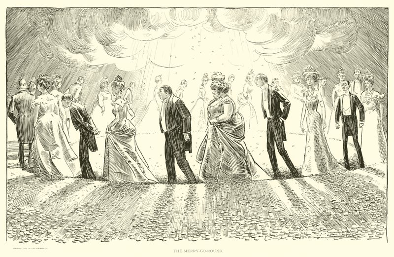 Illustration för The Social Ladder av Charles Dana Gibson