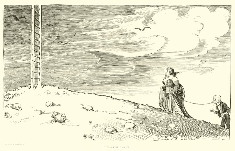 Illustration för The Social Ladder av Charles Dana Gibson