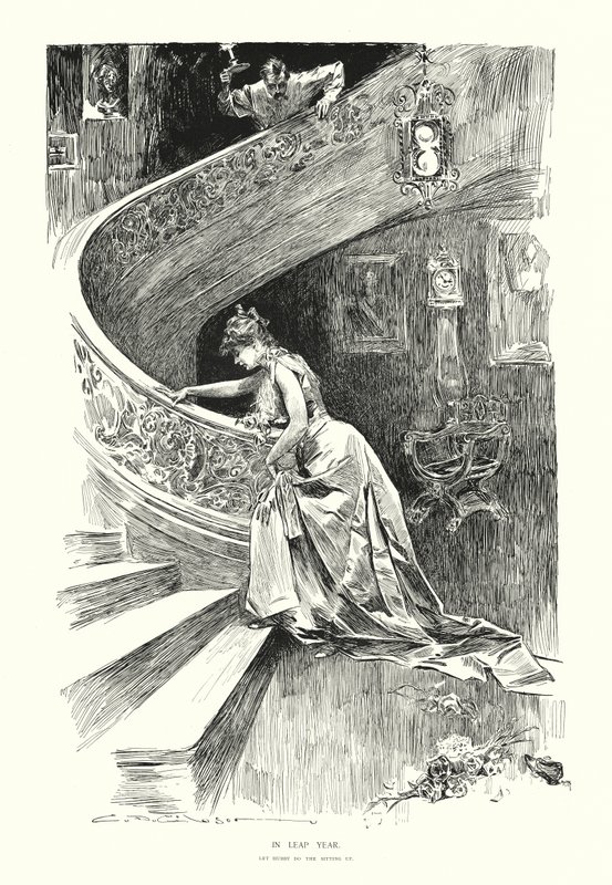 Under ett skottår (litografi) av Charles Dana Gibson