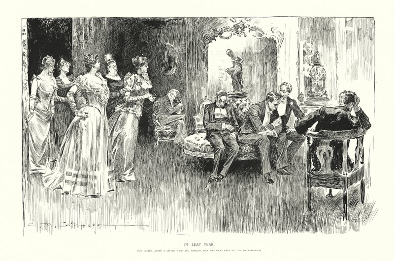 Under ett skottår (litografi) av Charles Dana Gibson