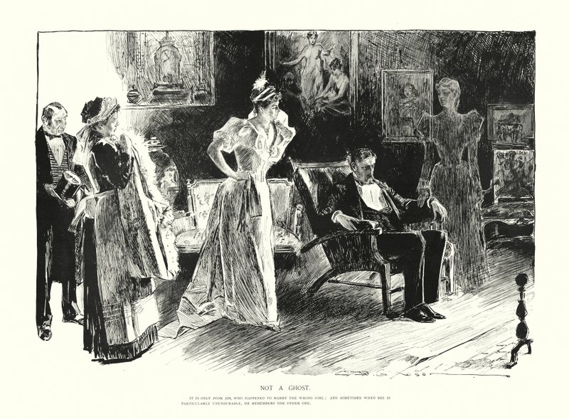 Inte ett spöke (litografi) av Charles Dana Gibson